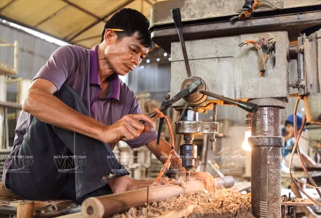 El 70 por ciento de más de 826 familias en Xuan La laboran en el oficio, con diez grandes establecimientos (Fuente: VNA)
