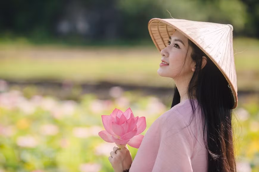 La laguna de loto se encuentra en el complejo de lugares escénicos de Trang An, que se destaca con flores de loto blancas y rosadas. Esta escena poética atrae a turistas nacionales y extranjeros a explorar en el verano. La laguna de lotos se encuentra al pie de la montaña Ngoa Long, rodeada de arrozales, trayendo un paisaje poético. El complejo Trang An recibió en 2014 el reconocimiento de Patrimonio de la Humanidad, por la Organización de las Naciones Unidas para la Educación, la Ciencia y la Cultura (UNESCO). Ese sitio, que se extiende sobre el territorio de 20 comunas de cinco distritos y ciudades de Ninh Binh, está compuesto por la antigua ciudadela de Hoa Lu, el homónimo bosque primitivo, y el complejo de Trang An-Tam Coc-Bich Dong. (Foto: Vietnam +) 
