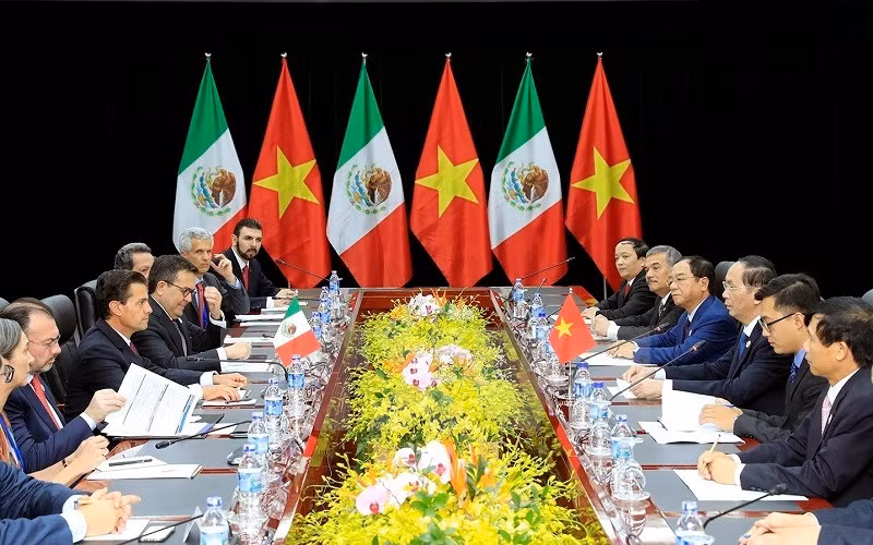 El presidente vietnamita se reunió con Peña Nieto (Fuente: VNA)