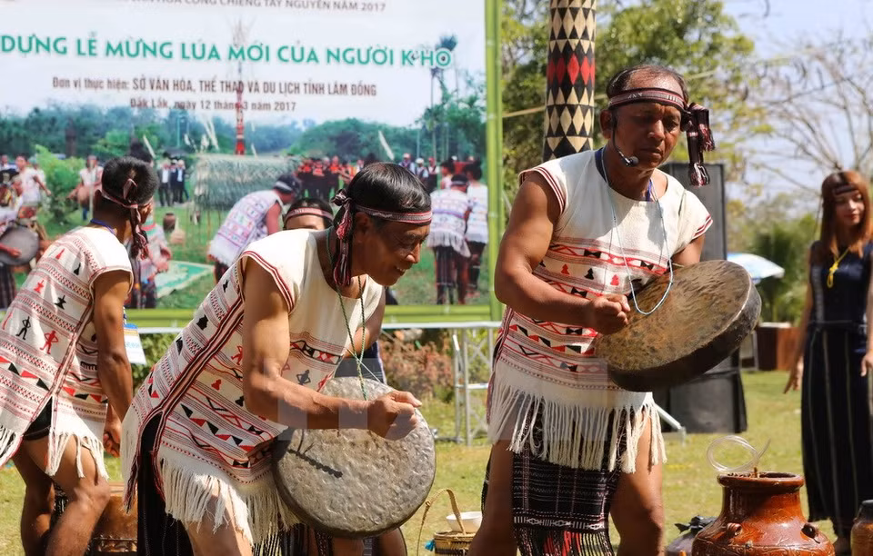 El espacio cultural de gongs de Tay Nguyen (Altiplanicie Occidental), patrimonio intangible de la humanidad (Fuente: VNA)