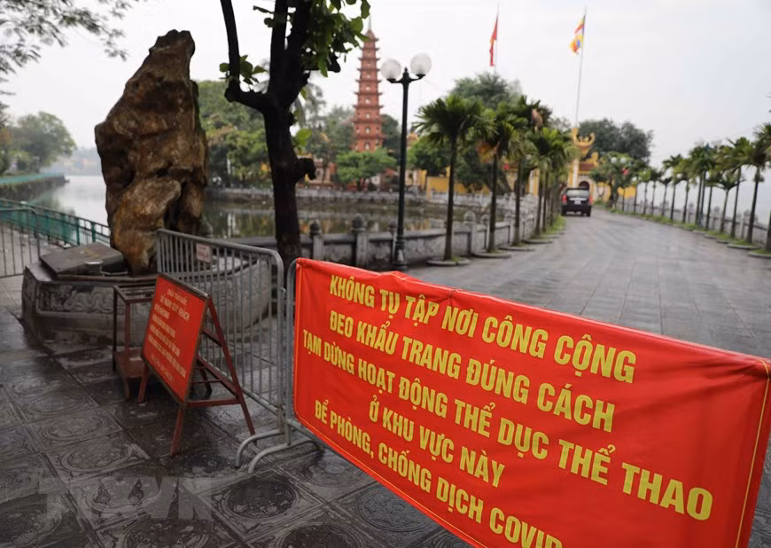 La pagoda de Tran Quoc no recibe visitantes por el brote de COVID-19 (Foto: VNA)