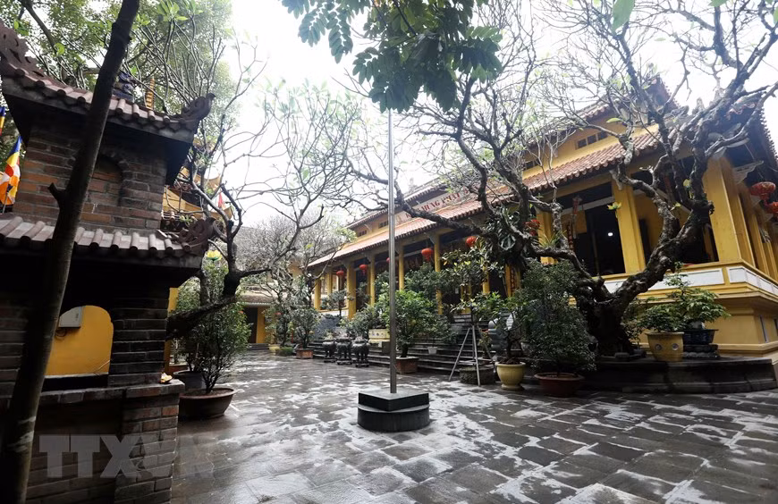 El ambiente tranquilo en la pagoda de Quan Su (Foto: VNA)