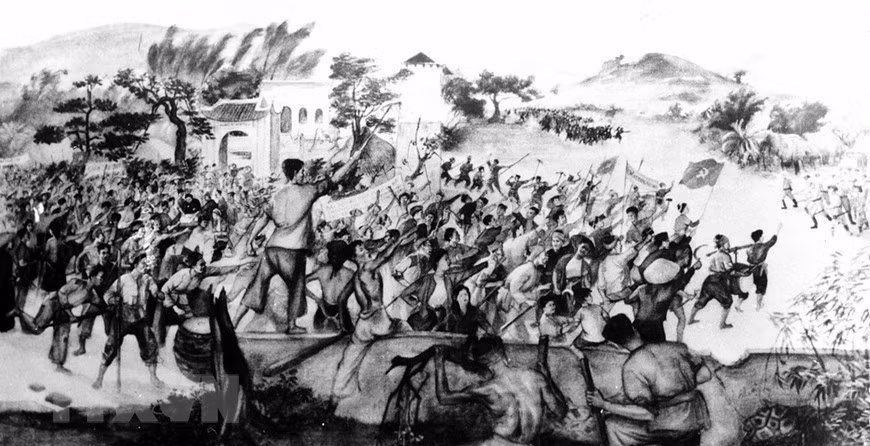 El auge revolucionario de 1930-1931 bajo la dirección del Partido con el levantamiento Xo Viet-Nghe Tinh sacudió al colonialismo francés y sus lacayos y facilitó el establecimiento de gobiernos revolucionarios en varios lugares. El hecho demostró el acertado lineamiento de la revolución vietnamita adoptado por el Partido y dejó preciosas lecciones sobre la construcción de la alianza obrero-campesina y la movilización de masas para la causa de liberación nacional. (Foto: Archivo) 