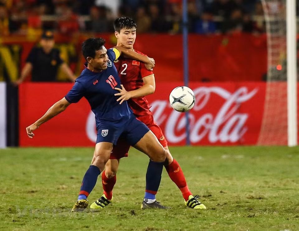 Imagen del partido entre la selección vietnamita y su rival tailandés en el estadio de My Dinh. (Fuente: Vietnam+)