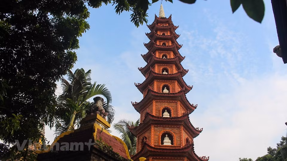 La torre Bao Thap luc do, que tiene una base de flor de loto de 15 metros de altura y 11 pisos. (Foto: Vietnam +)