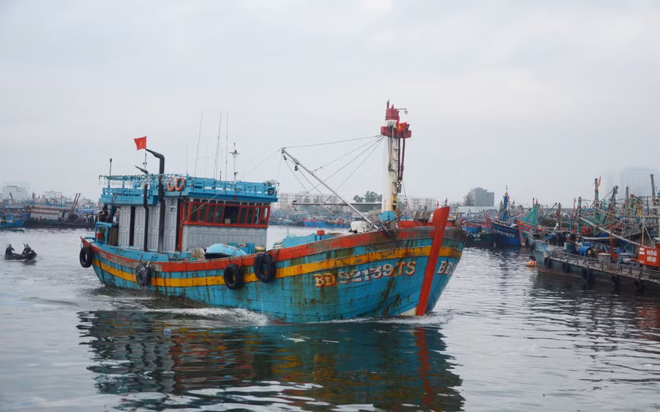 Las embarcaciones en el puerto pesquero de Tho Quang el primer día de la primavera (Fuente: VNA)