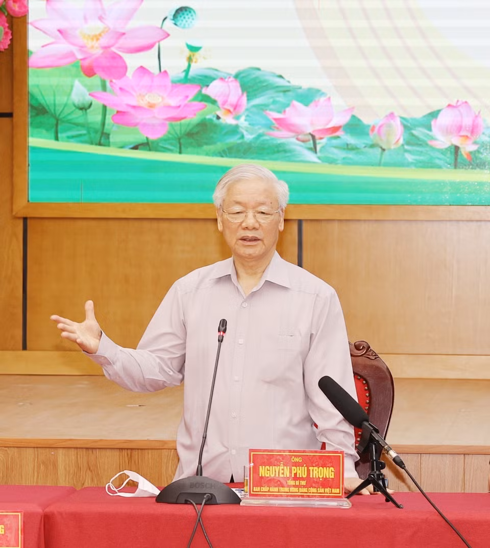 El secretario general del Partido Comunista de Vietnam, Nguyen Phu Trong, presenta su plan de acción (Foto: VNA)