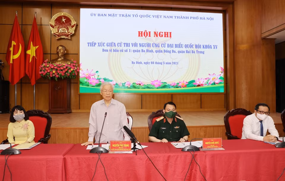El secretario general del Partido Comunista de Vietnam, Nguyen Phu Trong, presenta su plan de acción (Foto: VNA)