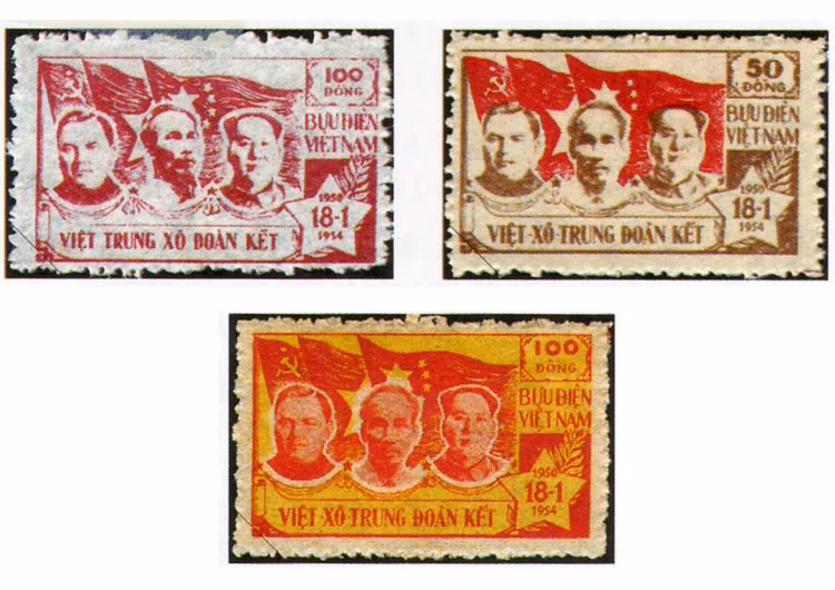 En 1954, el artista Tran Dinh Tho diseñó una serie de sellos que conmemoraban el Mes de la Amistad entre Vietnam, la Unión Soviética y China.