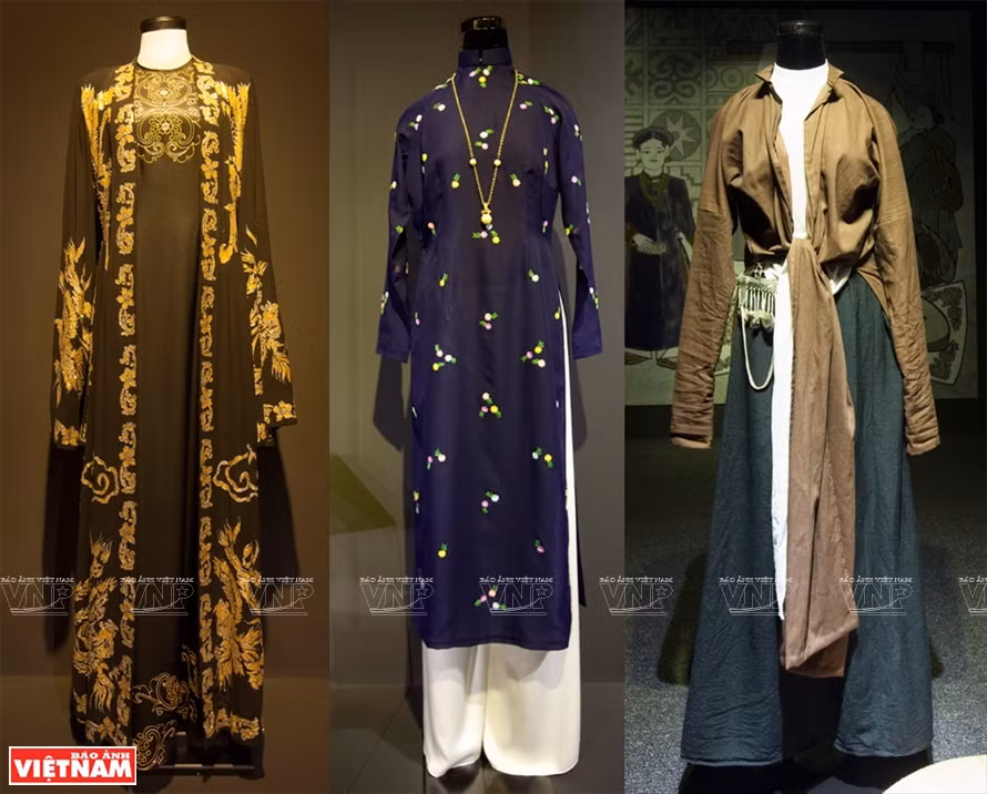 El uso del Ao Dai en Vietnam a través del tiempo se muestra en un museo. (Fuente: Revista Ilustrada de Vietnam)