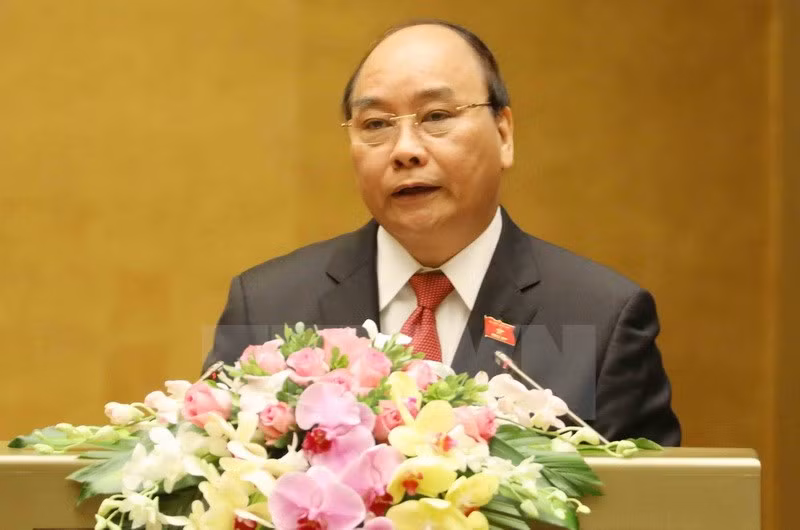 El primer ministro, Nguyen Xuan Phuc, interviene en la sesión inaugural (Fuente: VNA)