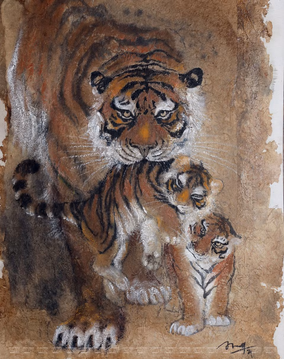 Obra sobre tigre de Doan Ninh (Fuente: VNA)
