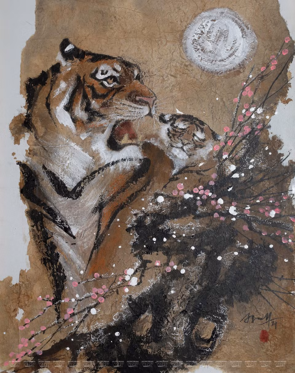 Obra sobre tigre de Doan Ninh (Fuente: VNA)