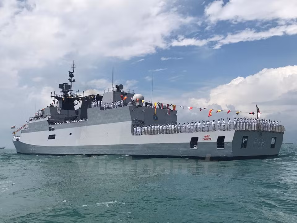 Buque de escolta de cazasubmarino Kamorta (P-28) de India (Fuente: VNA)