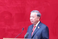 El secretario general del Partido Comunista de Vietnam, To Lam, durante su intervención en la VIII Asamblea partidista de la Comisión Central de Seguridad Pública. (Foto: VNA)