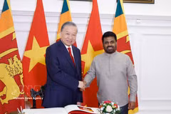 El secretario general del Partido Comunista y presidente de Vietnam, To Lam, y el presidente de Sri Lanka Anura Kumara Dissanayake. (Foto: VNA)