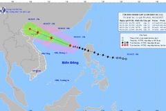 El tifón Matmo, que se aproxima al norte del país con vientos de categoría 13 y riesgo de inundaciones severas. (Foto: VNA)
