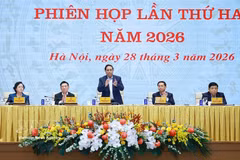 El primer ministro de Vietnam, Pham Minh Chinh, encabeza la segunda sesión del año del Comité directivo del Gobierno para el desarrollo de la ciencia, la tecnología, la innovación, la transformación digital y el Proyecto 06 (Foto: VNA)
