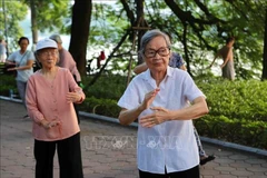 Personas mayores practican Tai Chi en Hanoi (Foto: VNA)