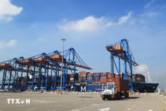 El puerto internacional Gemalink en el sistema de puertos marítimos Cai Mep (Foto: VNA)