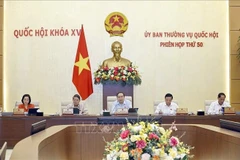 El presidente del Parlamento, Tran Thanh Man, en el debate. (Foto: VNA)