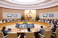 El viceprimer ministro de Vietnam Tran Hong Ha, jefe del Comité Directivo Nacional para la lucha contra la pesca ilegal, no declarada y no reglamentada (IUU), preside la 31ª reunión del Comité. (Foto: VNA)