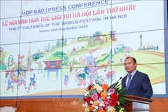 El viceministro del Cultura, Deportes y Turismo Le Hai Binh en la rueda de prensa. (Foto: VNA)
