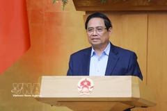 El primer ministro de Vietnam, Pham Minh Chinh, preside la reunión gubernamental ordinaria (Foto: VNA)