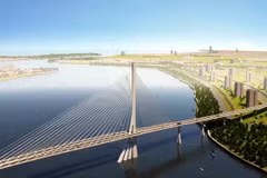 El puente de Can Gio, una estructura de 7,3 kilómetros con una altura libre de 55 metros y una inversión de cerca de 417 millones de dólares, simboliza la aspiración de la ciudad de expandirse hacia el mar. (Foto: VNA)