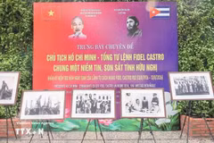 La exposición fotográfica “Presidente Ho Chi Minh-Comandante en Jefe Fidel Castro: un mismo ideal, una amistad entrañable” reúne 100 imágenes documentales. (Foto: VNA)