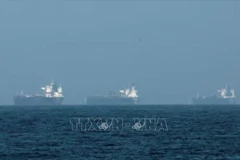 Embarcaciones fondeadas frente a la costa de Fujairah, en los Emiratos Árabes Unidos (EAU), en medio de las restricciones de Irán a las actividades marítimas en el estrecho de Ormuz, el 3 de marzo de 2026. Foto: REUTERS/VNA