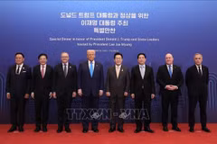 El presidente de Vietnam, Luong Cuong, con los líderes económicos participantes en la Semana de Alto Nivel del APEC 2025. (Foto: VNA)