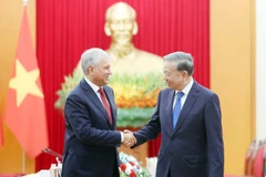El secretario general To Lam y el presidente de la Duma rusa Vyacheslav Volodin acordaron impulsar la cooperación en energía, comercio y tecnología durante su encuentro en Hanoi. (Foto: VNA)