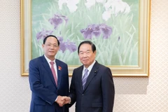 El vicepresidente de la Asamblea Nacional de Vietnam, Tran Quang Phuong, se reúne en Tokio con el presidente de la Cámara de Representantes de Japón, Nukaga Fukushiro. (Foto: VNA)