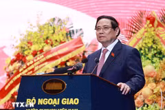 El primer ministro de Vietnam, Pham Minh Chinh, destaca el papel crucial de la diplomacia. (Foto: VNA)