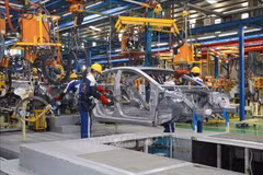 Línea de producción de automóviles Hyundai Thanh Cong. Foto: VNA