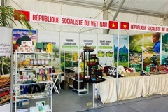 El stand de la Oficina comercial de Vietnam en Marruecos en la Feria de Primavera 2026 (Foto: VNA)