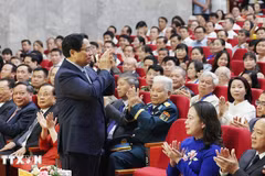 El primer ministro vietnamita, Pham Minh Chinh, en el evento. (Fuente: VNA)