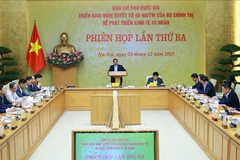 El primer ministro Pham Minh Chinh habla en el evento. (Fuente: VNA)