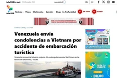 El portal electrónico de teleSURE, uno de los canales de televisión más grandes de Venezuela y América Latina, publicó una nota para compartir las condolencias con el pueblo vietnamita. (Fuente: VNA)