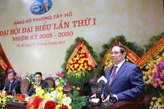El primer ministro vietnamita, Pham Minh Chinh, habla en el evento. (Fuente: VNA)