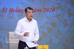 El primer ministro de Vietnam, Le Minh Hung, habla en el evento. (Fuente: VNA)