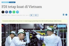 Captura de pantalla del artículo del sitio web indonesio Kompasiana sobre la inversión extranjera directa en Vietnam.