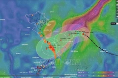 Movimiento de la tormenta n.° 12 (a las 17:00 p.m del 20 de octubre). (Foto: VNA)