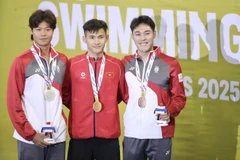 El nadador Pham Thanh Bao gana la medalla de oro en los 200 metros pecho masculinos. (Fuente: VNA)