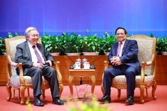El secretario general de la Organización de las Naciones Unidas (ONU), António Guterres, se reúne con el primer ministro vietnamita, Pham Minh Chinh. (Fuente: VNA)
