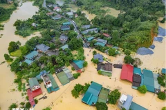 Inundaciones generalizadas en los barrios Ha Giang 1 y 2, provincia norteña de Tuyen Quang. (Foto: VNA)