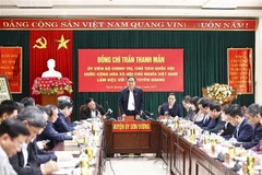 El presidente de la Asamblea Nacional de Vietnam, Tran Thanh Man, habla en el evento. (Fuente: VNA)