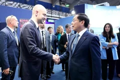 El ministro para Europa y Asuntos Exteriores de Francia, Jean Noel Barrot, y el viceprimer ministro y canciller de Vietnam, Bui Thanh Son. (Fuente: VNA)