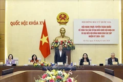 El presidente de la Asamblea Nacional (AN) de Vietnam y titular del Consejo Electoral Nacional, Tran Thanh Man, en el evento. (Fuente: VNA)